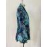 Multi Patch teal blue  polka burnout Knit open front Cardigan KV23352