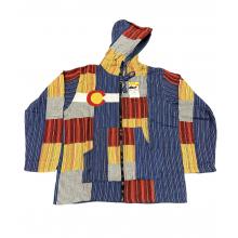 Cotton Patchwork  Co Hooded  Zip Up Jacket Wholesale (C23903)