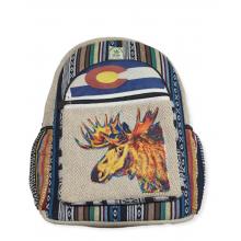 Cotton Hemp Moose Emb Colorado  Backpack Wholesale (C23928)