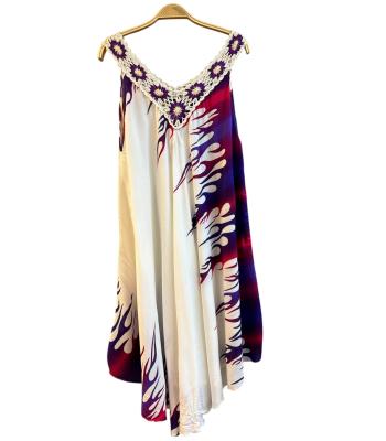 Floral Emb Crochet V Neck Sun Dress  KTB433