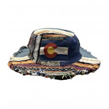 Cotton Frayed Edge  Boho Colorado Bucket Hat RIB2258