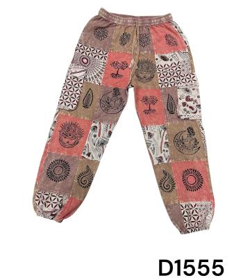 Cotton Multi Patchwork Block Print Mountain Pants  D1555