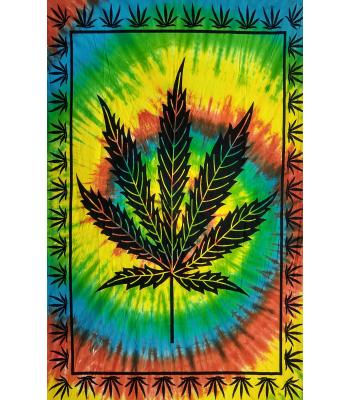 Tie-Dye Hemp Leaf Tapestry (B328)