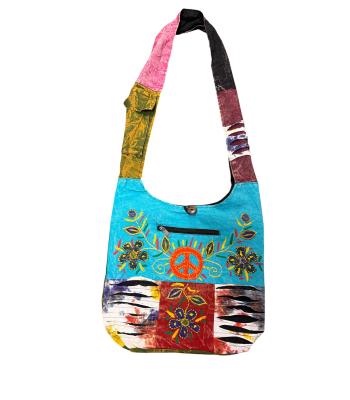 Cotton Razor Cut Embroidery Peace Flowers Bag KFC2984 