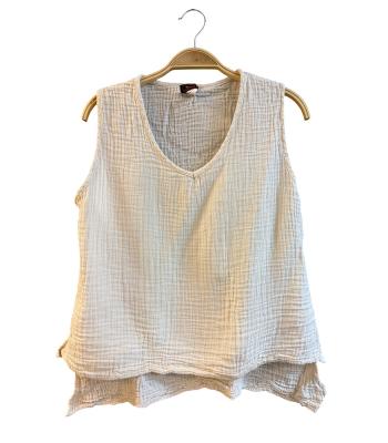 Cotton wide-sleeve two-layer top KTK26326