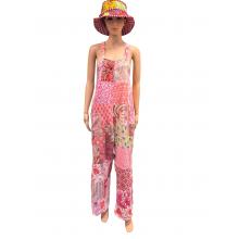 Cotton Multi Color Patchwork  Pink Overall MB36