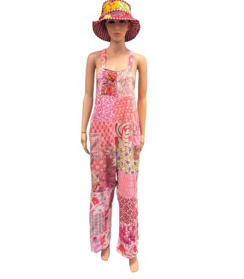 Cotton Multi Color Patchwork  Pink Overall MB36