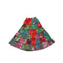 Cotton Multi Color Ombre Patchwork Festival Skirt NT7
