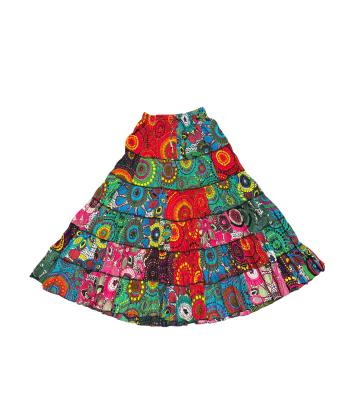Cotton Multi Color Ombre Patchwork Festival Skirt NT7
