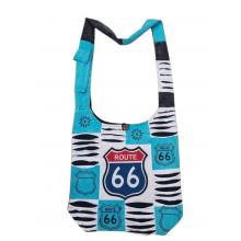 Cotton Razor Cut Multi Block Route 66 Bag RT94