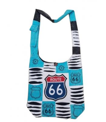 Cotton Razor Cut Multi Block Route 66 Bag RT94