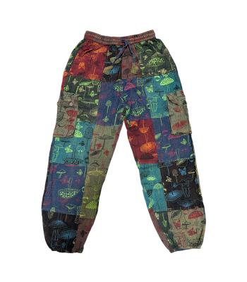 Cotton Patchwork Multi Color Mushroom Yoga Pant SF69