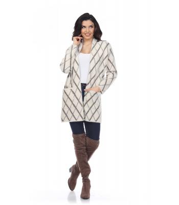 Women  Knit Front Open Coat  KU6696