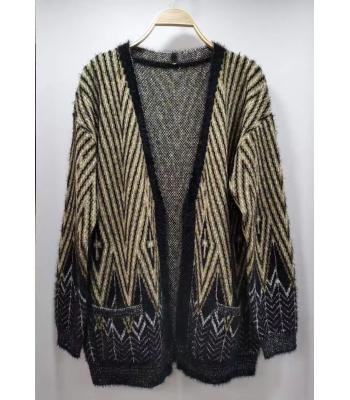 Women's Open Front Jungle Aztec Sweater Cardigan (KF23407)