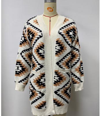 Women's Patch Pocket Super Soft Vintage Open Front Sweater Cardigan (KF23414)