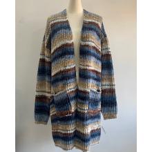 Women's Super Soft Denim Ombre Open Front  Sweater Cardigan (KN21183 )
