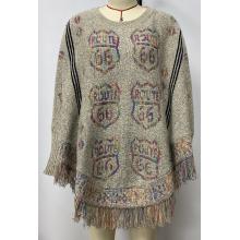 Women's Southwest Multi   ROUTE66  FRINGE PONCHO KF2290