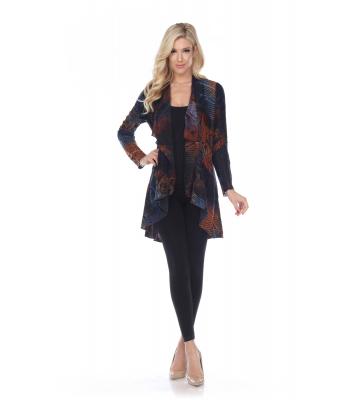 Razor Patch brown/ Blue multi Cardigan  KV91534