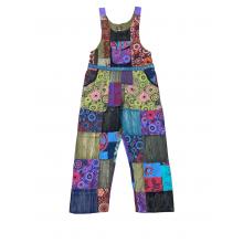 Cotton Multi Print Patchwork Jumpsuit Overall DT78