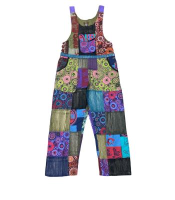 Cotton Multi Print Patchwork Jumpsuit Overall DT78