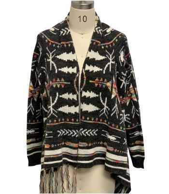 open Front fringe cardigan sweater (KF2202)