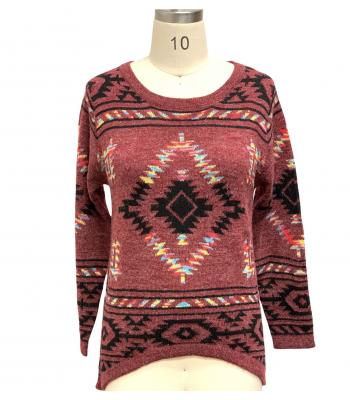 Boho Geometric Aztec Sweater Top (KF2219)