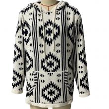 Women's Bohemian B/W Knitted Pullover (KF2295)