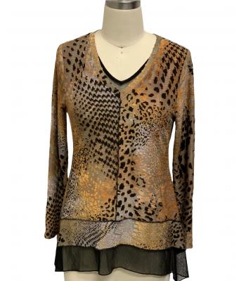  Long Sleeve V Neck Top Wholesale  KV8124