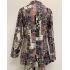 Women's Silver Floral Button Collar Pocket Jacket Wholesale RK1291