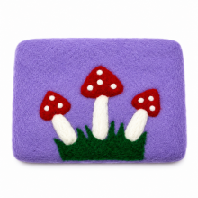 Felt Triple Mushroom Coin Bag LH15