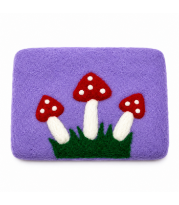 Felt Triple Mushroom Coin Bag LH15