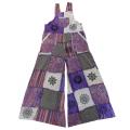 Cotton Multi Purple Patchwork Mountain Jumpsuit Overall D1272 