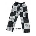Cotton Stonewash Multi Patch Block Print Black and White Rock Pant D1297 
