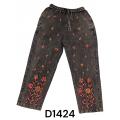 Cotton Black on Red Flower Embroidery Festive Pant D1424 