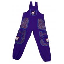 Cotton Purple Mushroom Palazzo Overall D1440