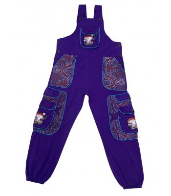 Cotton Purple Mushroom Palazzo Overall D1440