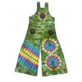 Cotton Multi Sun Artwork Tie Dye Jumpsuit Overall D1467 