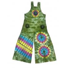 Cotton Multi Sun Artwork Tie Dye Jumpsuit Overall D1467