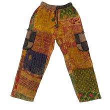 Cotton Multi Color Patchwork Kantha Pant D1469