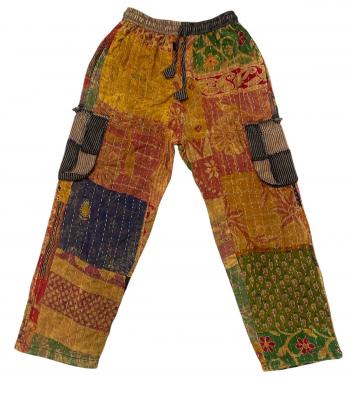 Cotton Multi Color Patchwork Kantha Pant D1469