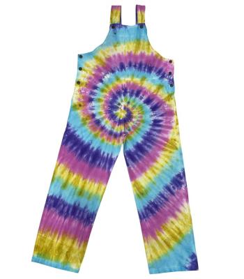 Cotton Swirl Tie Dye Festival Jumpsuit Overall D1488
