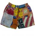 Cotton Multi Color Patchwork Kantha Shorts D1500