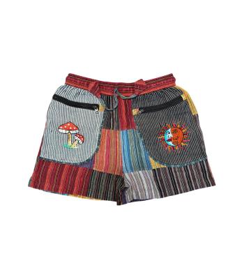 Cotton Multi Color Patchwork Mushroom Sun Moon Short D1597 