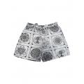 Cotton Gray Multi Block Print Boho Short D1605