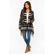 open Front fringe cardigan sweater (KF2202)