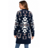 Women's Rainbow Aztec Blue Pocket Open Front Sweater Cardigan (KF23410)