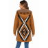 Women's Red Rock B/W Aztec Open Front Hooded Cardigan  KF23422