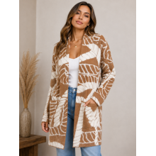 Women's  Knot Decorative  Knit  Open Front  Sweater Cardigan KF24944
