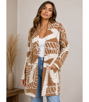 Women's  Knot Decorative  Knit  Open Front  Sweater Cardigan KF24944
