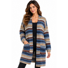 Women's Super Soft Denim Ombre Open Front  Sweater Cardigan (KN21183 )